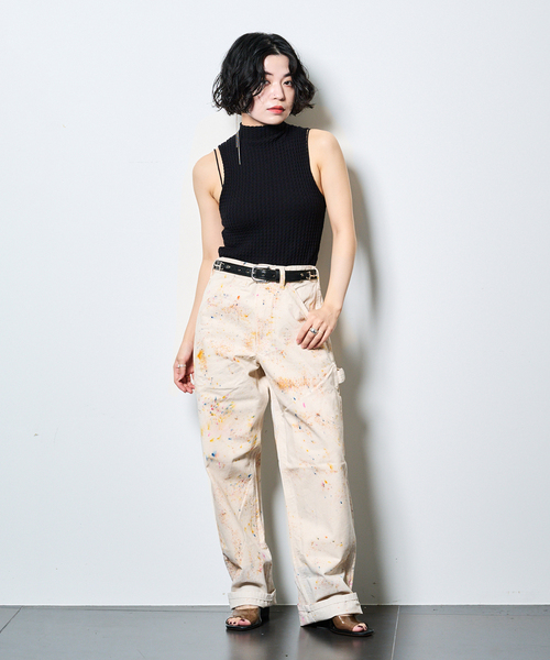 SAYAKADAVIS（サヤカディヴィス）の「SAYAKA DAVIS WAVY RIB MOCKNECK TANK WKT122-WR：カットソー（Tシャツ/カットソー・レディース・ブラック・X-SMALL）」の5枚目の写真