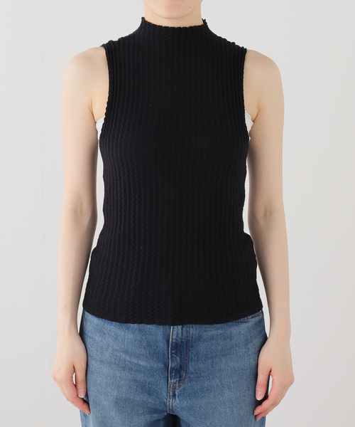 SAYAKADAVIS（サヤカディヴィス）の「SAYAKA DAVIS WAVY RIB MOCKNECK TANK WKT122-WR：カットソー（Tシャツ/カットソー・レディース・ブラック・X-SMALL）」の7枚目の写真