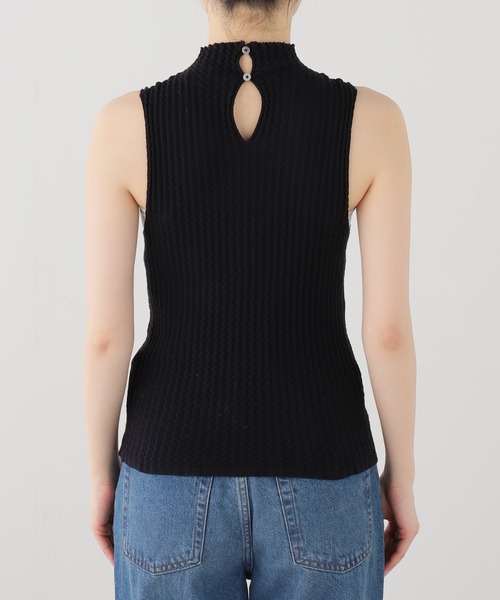 SAYAKADAVIS（サヤカディヴィス）の「SAYAKA DAVIS WAVY RIB MOCKNECK TANK WKT122-WR：カットソー（Tシャツ/カットソー・レディース・ブラック・X-SMALL）」の9枚目の写真