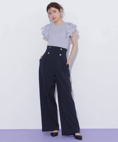 JILL by JILL STUART(ジルバイジルスチュアート)の「シアースリーブリブニット(ニット/セーター・レディース・ブルー/ネイビー/ホワイト・FREE)」の5枚目の写真