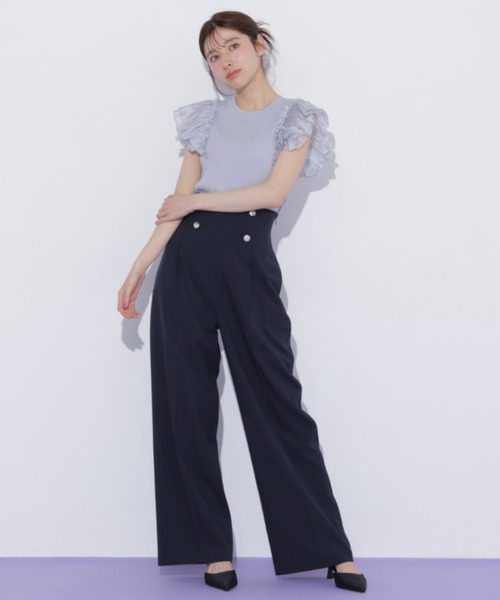 JILL by JILL STUART(ジルバイジルスチュアート)の「シアースリーブリブニット(ニット/セーター・レディース・ブルー/ネイビー/ホワイト・FREE)」の7枚目の写真