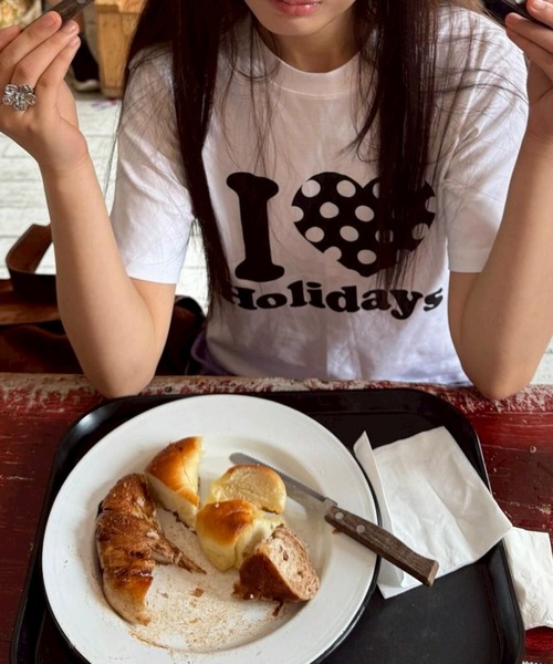 LYEON(リヨン)の「ドットハートプリントTシャツ(Tシャツ/カットソー・レディース・オフホワイト・MEDIUM/SMALL)」の16枚目の写真