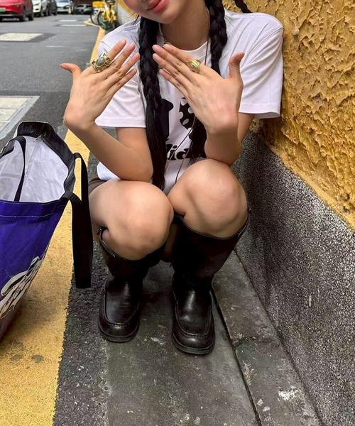 LYEON(リヨン)の「ドットハートプリントTシャツ(Tシャツ/カットソー・レディース・オフホワイト・MEDIUM/SMALL)」の6枚目の写真