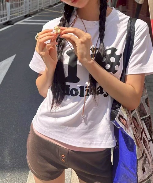 LYEON(リヨン)の「ドットハートプリントTシャツ(Tシャツ/カットソー・レディース・オフホワイト・MEDIUM/SMALL)」の8枚目の写真