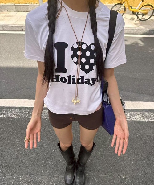 LYEON(リヨン)の「ドットハートプリントTシャツ(Tシャツ/カットソー・レディース・オフホワイト・MEDIUM/SMALL)」の11枚目の写真