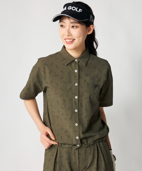 FILA GOLF(フィラゴルフ )の「半袖シャツ(シャツ/ブラウス・レディース・ブラック/カーキ/ライトベージュ・LARGE/X-LARGE/MEDIUM)」の3枚目の写真
