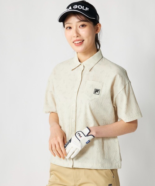 FILA GOLF(フィラゴルフ )の「半袖シャツ(シャツ/ブラウス・レディース・ブラック/カーキ/ライトベージュ・LARGE/X-LARGE/MEDIUM)」の2枚目の写真