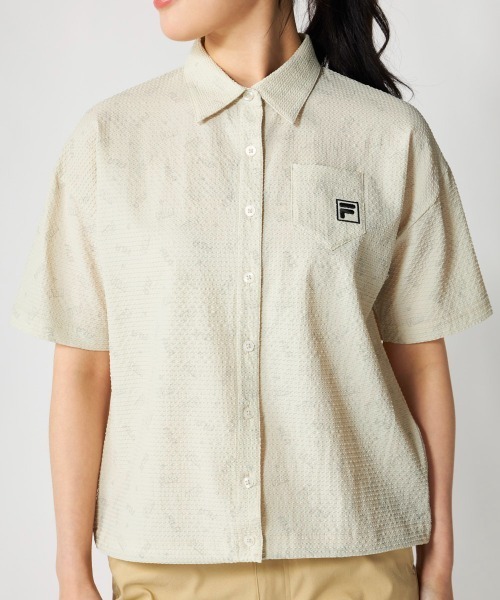 FILA GOLF(フィラゴルフ )の「半袖シャツ(シャツ/ブラウス・レディース・ブラック/カーキ/ライトベージュ・LARGE/X-LARGE/MEDIUM)」の13枚目の写真
