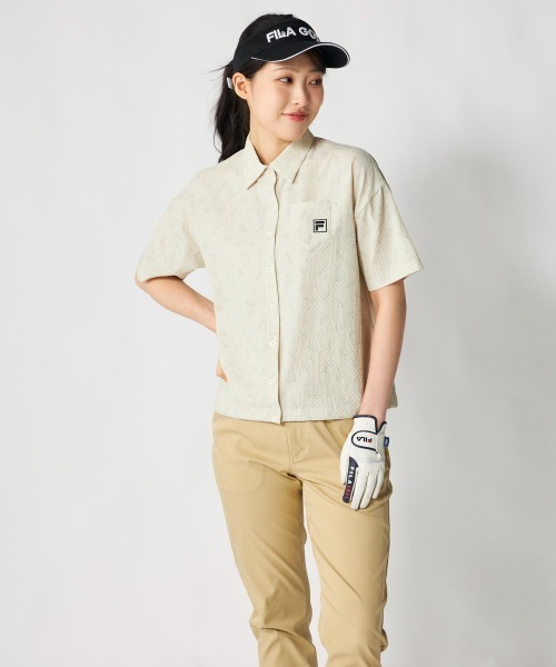 FILA GOLF(フィラゴルフ )の「半袖シャツ(シャツ/ブラウス・レディース・ブラック/カーキ/ライトベージュ・LARGE/X-LARGE/MEDIUM)」の9枚目の写真