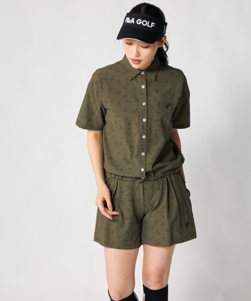 FILA GOLF(フィラゴルフ )の「半袖シャツ(シャツ/ブラウス・レディース・ブラック/カーキ/ライトベージュ・LARGE/X-LARGE/MEDIUM)」の16枚目の写真