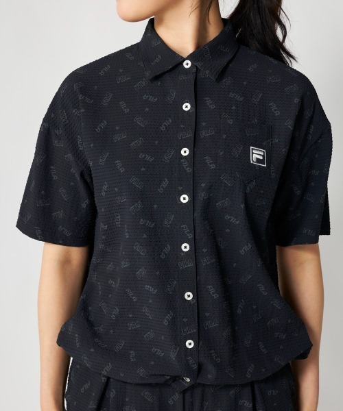 FILA GOLF(フィラゴルフ )の「半袖シャツ(シャツ/ブラウス・レディース・ブラック/カーキ/ライトベージュ・LARGE/X-LARGE/MEDIUM)」の4枚目の写真