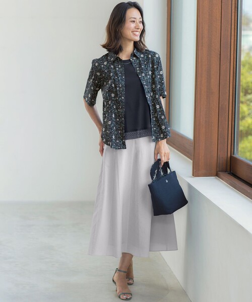 J.PRESS Ladies（J.プレス レディス）の「【FUDGE掲載/一枚で着映え】LIBERTY シャツ ブラウス（シャツ/ブラウス・レディース・ベージュ系5/ネイビー系5・XS）」の9枚目の写真