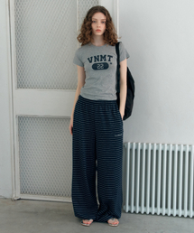 VANISHMENT（バニシュメント）の「Stripe banding pants_navy（スウェットパンツ）」