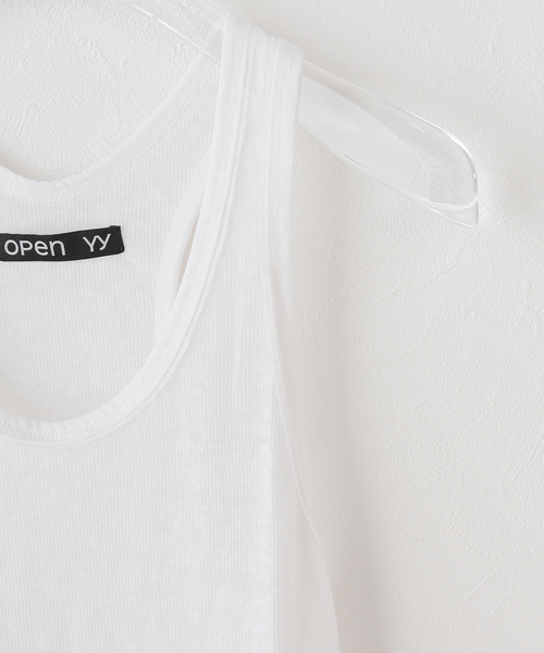 OPEN Yy(オープンワイワイ)の「【Geek Office / ギークオフィス】OPEN YY / Knitted YY PATCH LOUNGE SLEEVELES(タンクトップ・レディース・ホワイト・SMALL)」の3枚目の写真