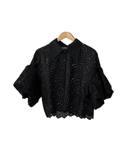 mili an deni(ミリアンデニ)の「袖バルーンスカラップレースブラウス(シャツ/ブラウス・レディース・ブラック/オフホワイト・M)」の18枚目の写真