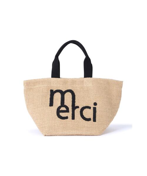 FABRICO（ファブリコ）の「【FABRICOコラボ】ジュートバッグmerci（かごバッグ・レディース・ホワイト系その他・ﾌﾘ-）」の2枚目の写真