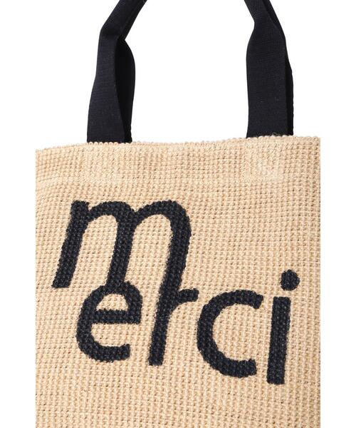 FABRICO（ファブリコ）の「【FABRICOコラボ】ジュートバッグmerci（かごバッグ・レディース・ホワイト系その他・ﾌﾘ-）」の5枚目の写真