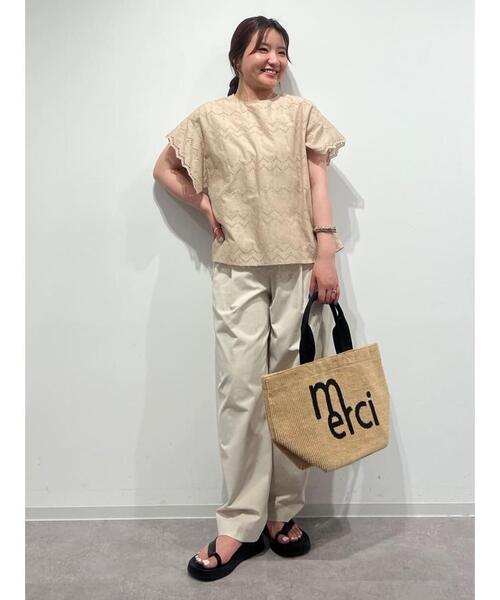 FABRICO（ファブリコ）の「【FABRICOコラボ】ジュートバッグmerci（かごバッグ・レディース・ホワイト系その他・ﾌﾘ-）」の11枚目の写真
