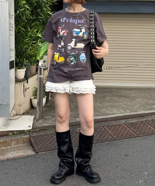 CIAOPANIC(チャオパニック)の「コットンレース裾ティアードショートパンツ(その他パンツ・レディース・ブラック/ホワイト・ONE SIZE)」の14枚目の写真