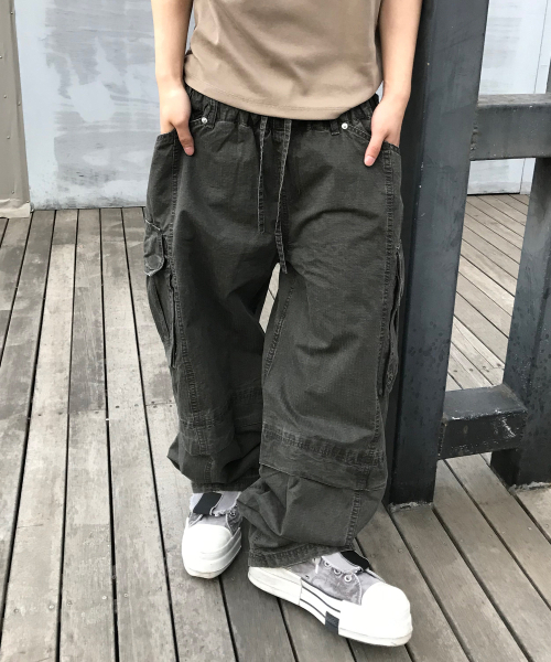 KICHUL(キチョル)の「Double Waist Ripstop Cargo Pants (Washed Khaki)(その他パンツ・レディース・その他・SMALL/MEDIUM/LARGE)」の1枚目の写真