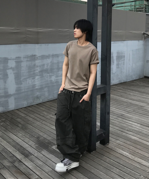 KICHUL(キチョル)の「Double Waist Ripstop Cargo Pants (Washed Khaki)(その他パンツ・レディース・その他・SMALL/MEDIUM/LARGE)」の3枚目の写真