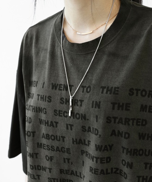 minsobi(ミンソビ)の「ピグメントフェード フルレタリング ビッグTシャツ(ユニセックス)(Tシャツ/カットソー・レディース・ブラック・FREE)」の3枚目の写真
