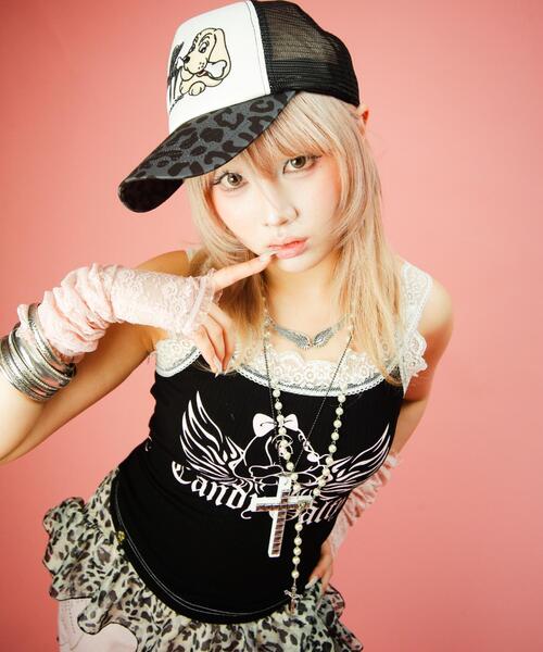 GALFY(ガルフィー)の「CANDYGALFY/キャンディーガルフィー/小悪魔♪レースタンク/162069(タンクトップ・レディース・ピンク/ライトグリーン/ブラック・FREE)」の2枚目の写真