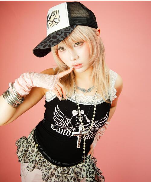 GALFY(ガルフィー)の「CANDYGALFY/キャンディーガルフィー/小悪魔♪レースタンク/162069(タンクトップ・レディース・ピンク/ライトグリーン/ブラック・FREE)」の4枚目の写真