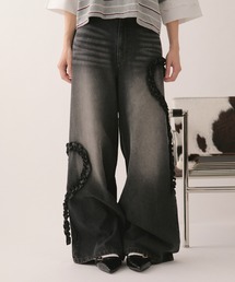 loin nuit(�������j���C)��heart frill design denim / �n�[�g�t�����f�U�C���f�j��(�f�j���p���c)