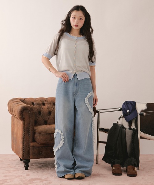loin nuit(ロワンニュイ)の「heart frill design denim / ハートフリルデザインデニム(デニムパンツ・レディース・ブラック/ブルー・MEDIUM/SMALL)」の22枚目の写真