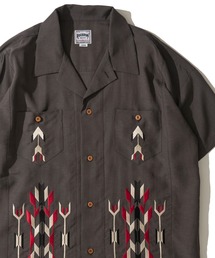 【HOUSTON / ヒューストン】LINEN CHIMAYO SHIRT / リネン チマヨ柄 オープンカラーシャツ
