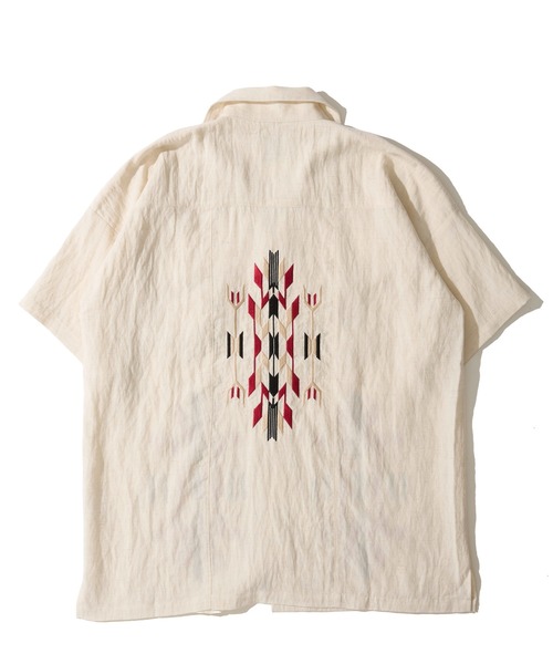HOUSTON(ヒューストン)の「【HOUSTON / ヒューストン】LINEN CHIMAYO SHIRT / リネン チマヨ柄 オープンカラーシャツ(シャツ/ブラウス・メンズ・オリーブ/ホワイト系2/グレー系1/ブラウン/ホワイト系1/グレー系2・MEDIUM/LARGE/X-LARGE)」の8枚目の写真