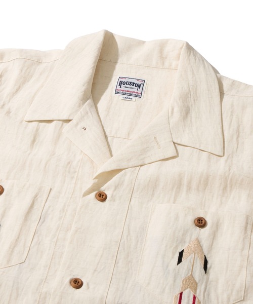 HOUSTON(ヒューストン)の「【HOUSTON / ヒューストン】LINEN CHIMAYO SHIRT / リネン チマヨ柄 オープンカラーシャツ(シャツ/ブラウス・メンズ・オリーブ/ホワイト系2/グレー系1/ブラウン/ホワイト系1/グレー系2・MEDIUM/LARGE/X-LARGE)」の19枚目の写真