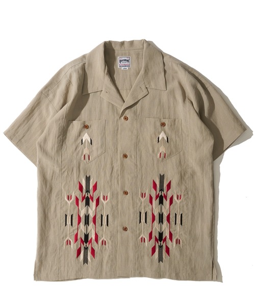 HOUSTON(ヒューストン)の「【HOUSTON / ヒューストン】LINEN CHIMAYO SHIRT / リネン チマヨ柄 オープンカラーシャツ(シャツ/ブラウス・メンズ・オリーブ/ホワイト系2/グレー系1/ブラウン/ホワイト系1/グレー系2・MEDIUM/LARGE/X-LARGE)」の17枚目の写真