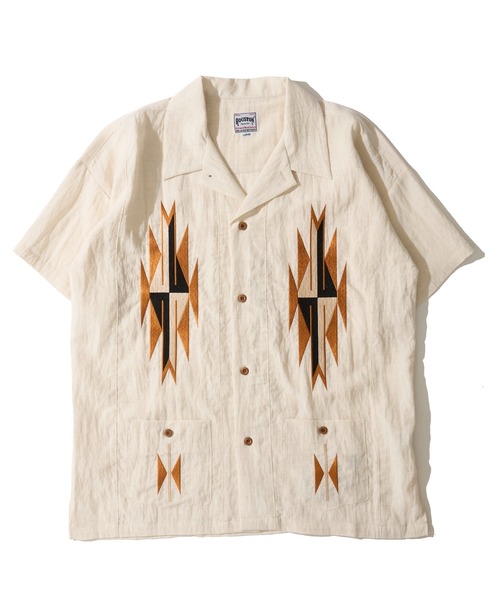HOUSTON(ヒューストン)の「【HOUSTON / ヒューストン】LINEN CHIMAYO SHIRT / リネン チマヨ柄 オープンカラーシャツ(シャツ/ブラウス・メンズ・オリーブ/ホワイト系2/グレー系1/ブラウン/ホワイト系1/グレー系2・MEDIUM/LARGE/X-LARGE)」の9枚目の写真