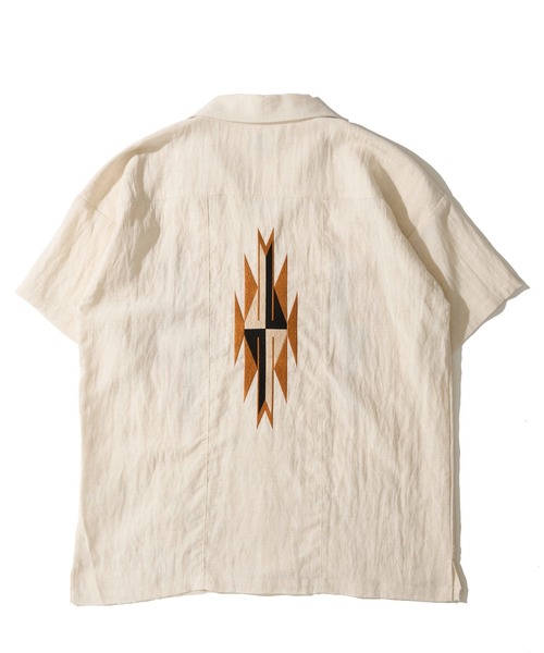 HOUSTON(ヒューストン)の「【HOUSTON / ヒューストン】LINEN CHIMAYO SHIRT / リネン チマヨ柄 オープンカラーシャツ(シャツ/ブラウス・メンズ・オリーブ/ホワイト系2/グレー系1/ブラウン/ホワイト系1/グレー系2・MEDIUM/LARGE/X-LARGE)」の10枚目の写真