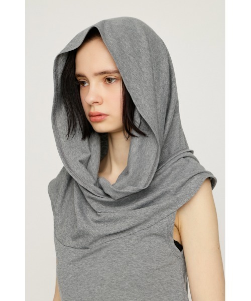 SLY(スライ)の「VEIL HOOD MINI OP ベールフードミニワンピース 夏服(ワンピース・レディース・ネイビー系/杢グレー・FREE)」の12枚目の写真