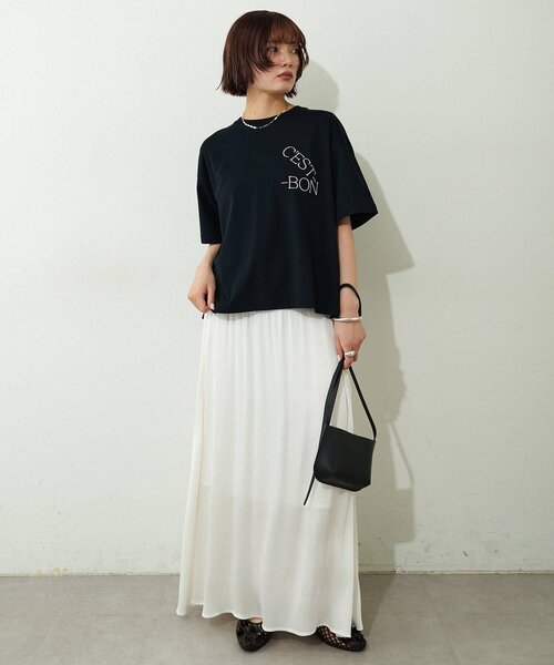 Drawing Numbers（ドローイング ナンバーズ）の「【Drawing Numbers】セボンTシャツ（Tシャツ/カットソー・レディース・ブラック/ホワイト・38）」の18枚目の写真