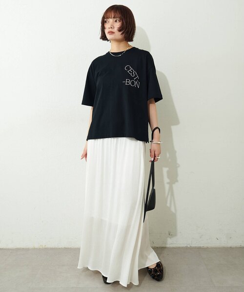 Drawing Numbers（ドローイング ナンバーズ）の「【Drawing Numbers】セボンTシャツ（Tシャツ/カットソー・レディース・ブラック/ホワイト・38）」の11枚目の写真