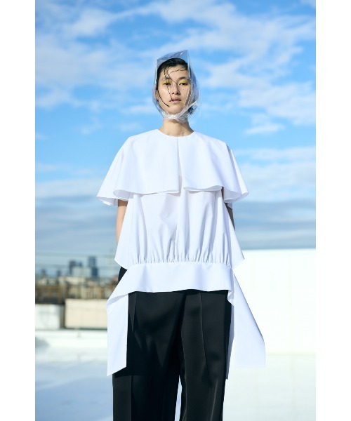 ENFOLD(エンフォルド)の「BIG COLLAR PULLOVER(Tシャツ/カットソー・レディース・ホワイト/ダークネイビー・38)」の3枚目の写真