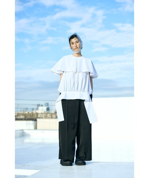 ENFOLD(エンフォルド)の「BIG COLLAR PULLOVER(Tシャツ/カットソー・レディース・ホワイト/ダークネイビー・38)」の4枚目の写真