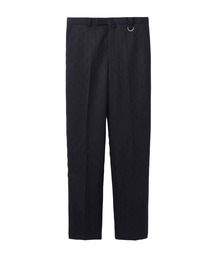 SLASHED WOOL GABARDINE STRAIGHT TROUSERS