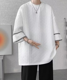 Geometric Jacquard Wide Sleeve Tee ジオメトリックジャガードワイドスリーブTシャツ
