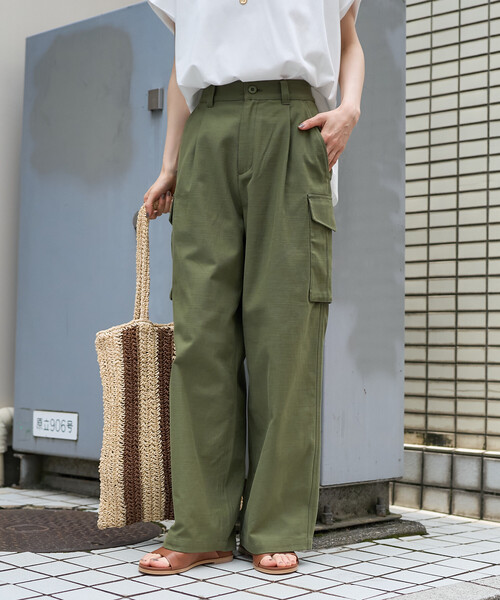 FREAK'S STORE(フリークスストア)の「バックサテン カーゴパンツ(カーゴパンツ・レディース・ベージュ/オリーブ・SMALL/MEDIUM)」の11枚目の写真