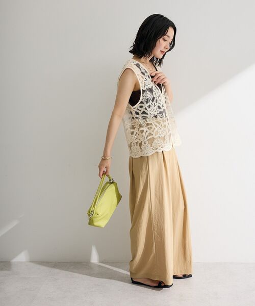 Green Parks(グリーンパークス)の「レース刺繍ベスト(ベスト・レディース・アイボリー/ブラック・FREE)」の5枚目の写真