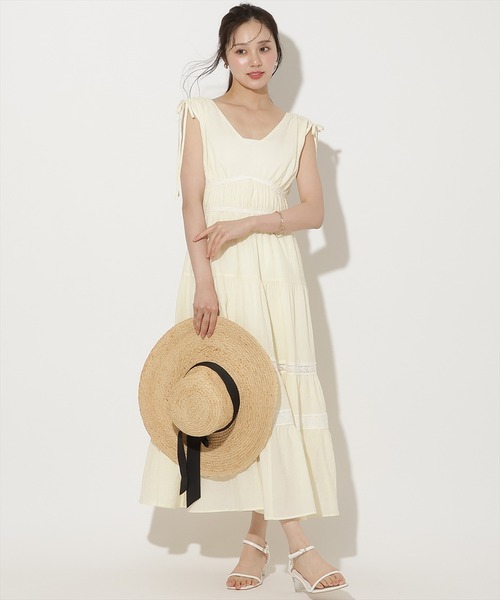 WILLSELECTION(ウィルセレクション)の「ドロストショルダーティアードワンピース(ワンピース・レディース・オフホワイト/サックスブルー/イエロー・FREE)」の3枚目の写真