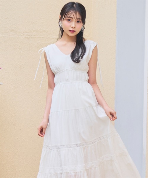WILLSELECTION(ウィルセレクション)の「ドロストショルダーティアードワンピース(ワンピース・レディース・オフホワイト/サックスブルー/イエロー・FREE)」の7枚目の写真
