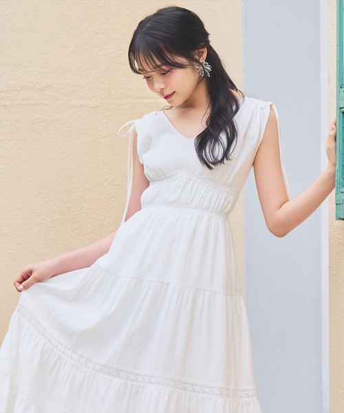 WILLSELECTION(ウィルセレクション)の「ドロストショルダーティアードワンピース(ワンピース・レディース・オフホワイト/サックスブルー/イエロー・FREE)」の19枚目の写真