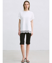 embroidered loose-fit T-shirt (white)