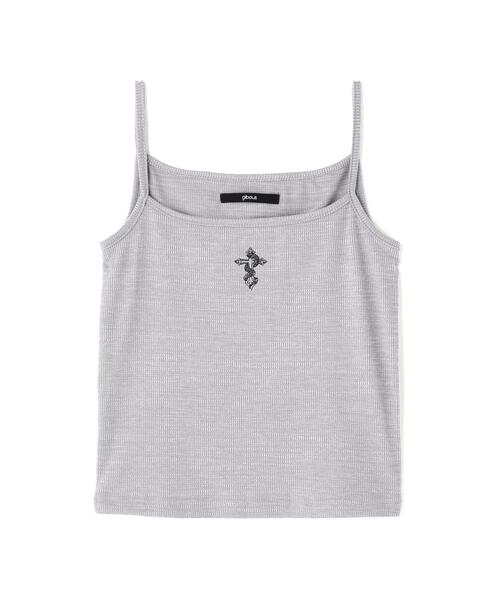 gibous(ギボス)の「gibous/ギボス/snake cross camisole(キャミソール・レディース・グレー/ホワイト/ブラック・F)」の14枚目の写真